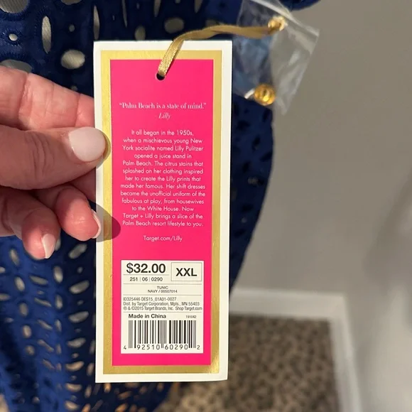 Lilly Pulitzer for Target Navy Blue Eyelet Cover-Up NWT - Picture 3 of 6